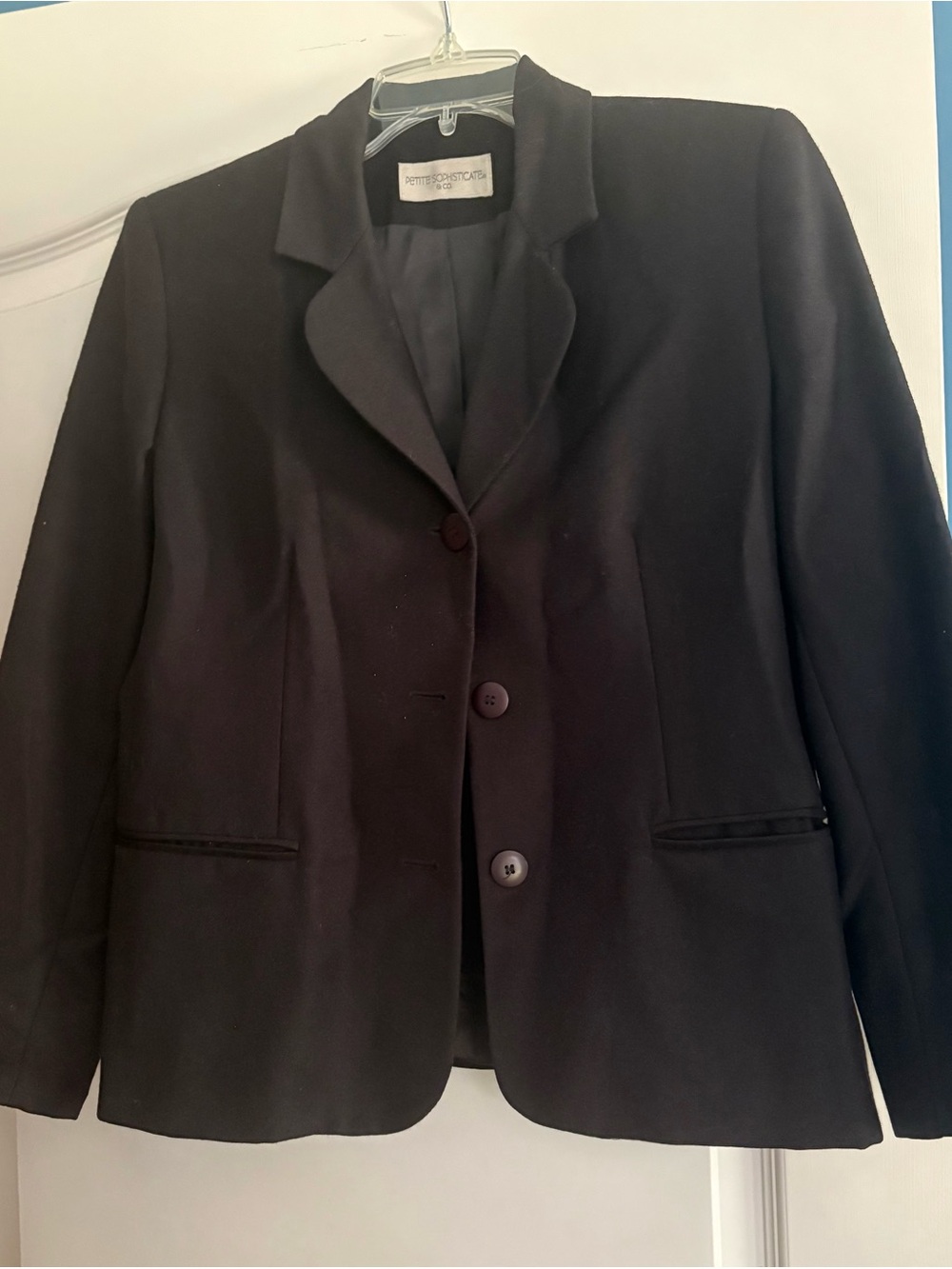 Black wool fully lined blazer